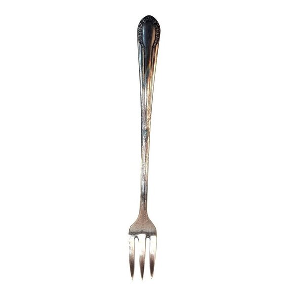 WIlliam Rogers Extra Silverplate Cocktail Fork With Floral Handle Design 5.5 in - Picture 1 of 10